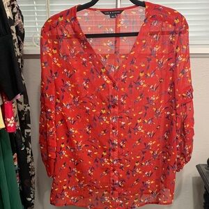 Zac & Rachel‎ Red Floral Blouse